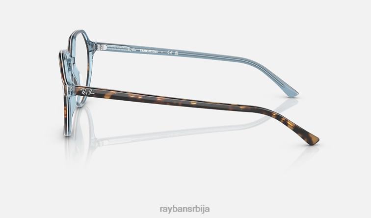 Ray-Ban талиа прелазе P0HP1514 наочаре за сунце углачана хавана на светло плавој/провидној/плавој мушкарци