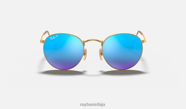 Ray-Ban округли блиц сочива P0HP1527 наочаре за сунце мат златно/плаво мушкарци