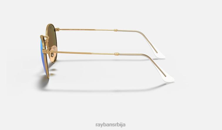 Ray-Ban округли блиц сочива P0HP1527 наочаре за сунце мат златно/плаво мушкарци