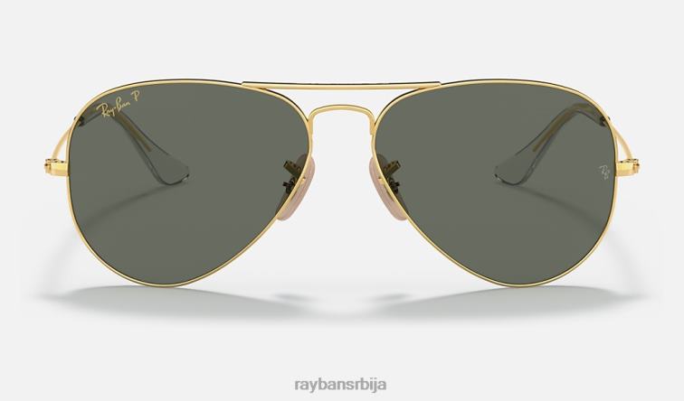 Ray-Ban авијатичар P0HP1543 наочаре за сунце полирано златно/зелено мушкарци