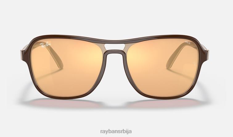 Ray-Ban стање бочно огледало еволуирати P0HP1554 наочаре за сунце полирани тамно браон/наранџасти фотохром мушкарци