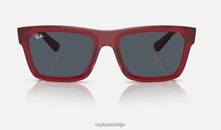 Ray-Ban Варрен био-басед P0HP161 наочаре за сунце полирана провидна црвена/тамно сива мушкарци
