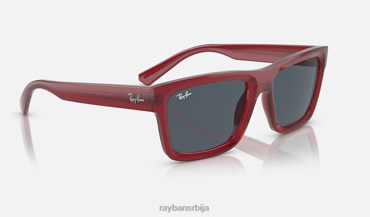 Ray-Ban Варрен био-басед P0HP161 наочаре за сунце полирана провидна црвена/тамно сива мушкарци