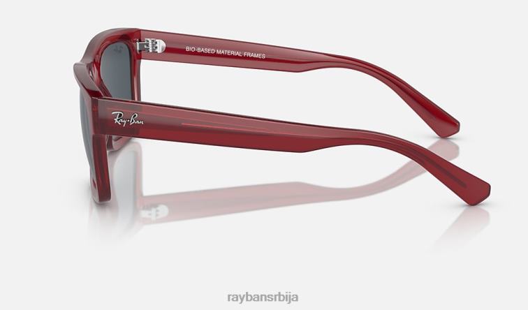 Ray-Ban Варрен био-басед P0HP161 наочаре за сунце полирана провидна црвена/тамно сива мушкарци