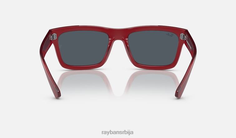 Ray-Ban Варрен био-басед P0HP161 наочаре за сунце полирана провидна црвена/тамно сива мушкарци