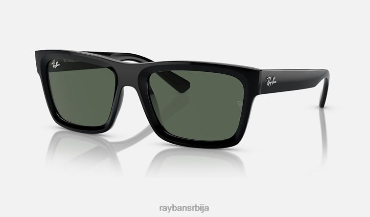 Ray-Ban Варрен био-басед P0HP164 наочаре за сунце полирана црна/тамно зелена мушкарци