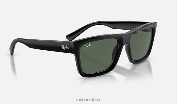 Ray-Ban Варрен био-басед P0HP164 наочаре за сунце полирана црна/тамно зелена мушкарци