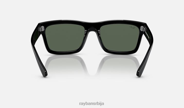 Ray-Ban Варрен био-басед P0HP164 наочаре за сунце полирана црна/тамно зелена мушкарци