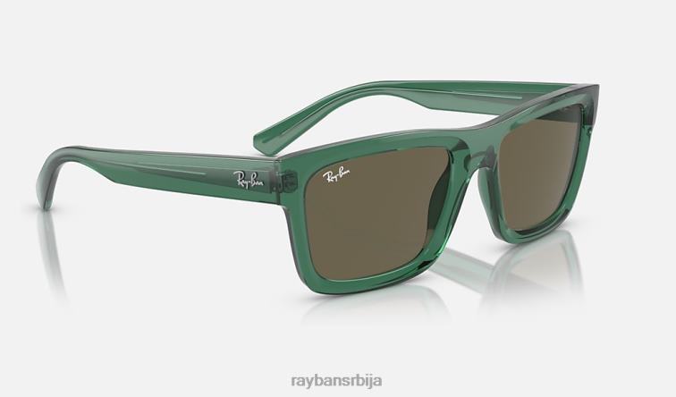 Ray-Ban Варрен био-басед P0HP165 наочаре за сунце полирана провидна зелена/браон мушкарци