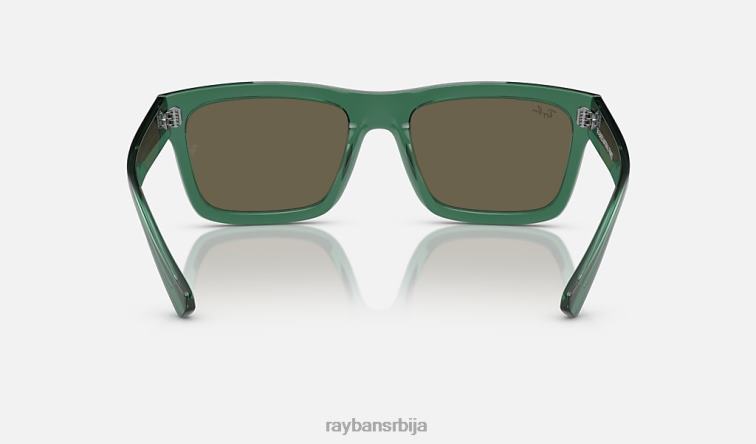 Ray-Ban Варрен био-басед P0HP165 наочаре за сунце полирана провидна зелена/браон мушкарци
