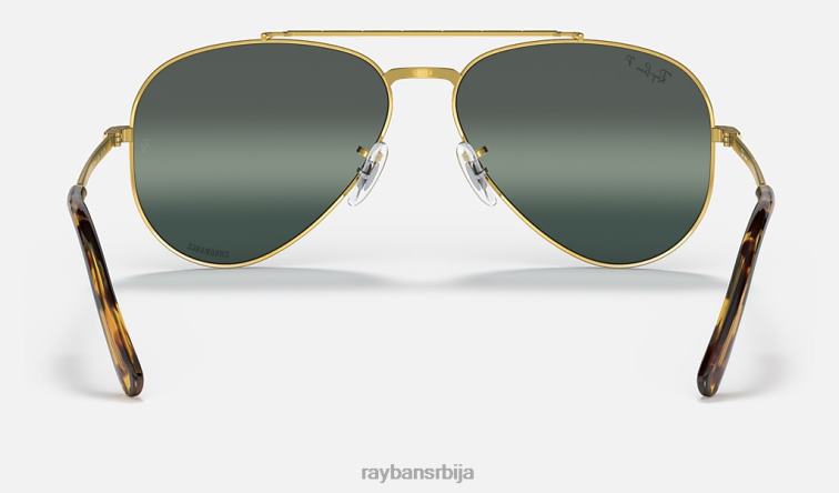 Ray-Ban нови авијатичар P0HP166 наочаре за сунце полирано злато/сребро/плаво мушкарци