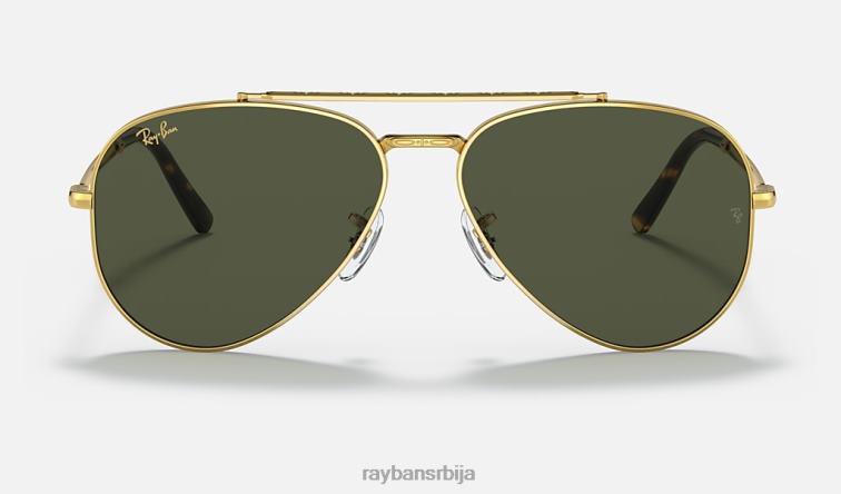 Ray-Ban нови авијатичар P0HP168 наочаре за сунце полирано златно/зелено мушкарци