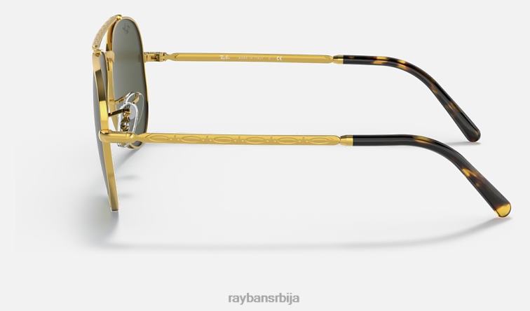 Ray-Ban нови авијатичар P0HP168 наочаре за сунце полирано златно/зелено мушкарци