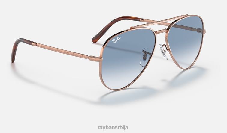 Ray-Ban нови авијатичар P0HP169 наочаре за сунце полирано ружичасто злато/плаво мушкарци