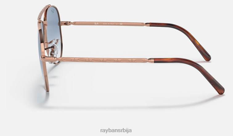 Ray-Ban нови авијатичар P0HP169 наочаре за сунце полирано ружичасто злато/плаво мушкарци