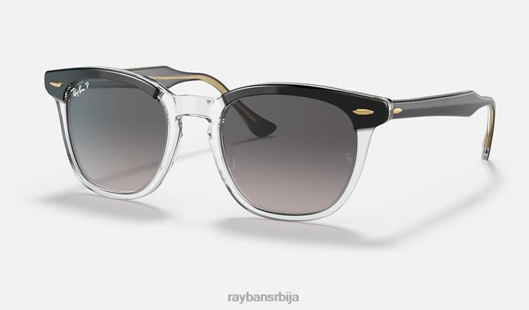 Ray-Ban соколово око P0HP173 наочаре за сунце полирано црно на транспарентно/сиво мушкарци