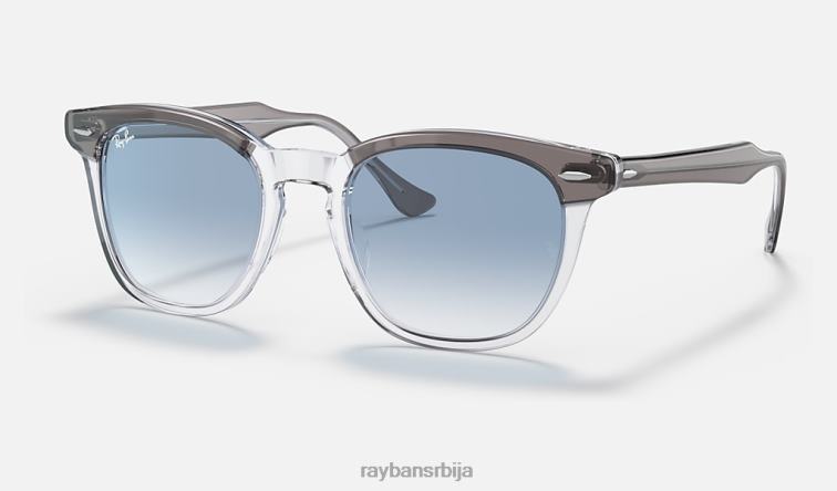 Ray-Ban соколово око P0HP174 наочаре за сунце полирано сиво на транспарентно/плаво мушкарци