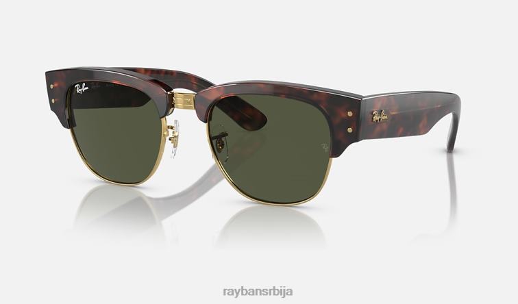 Ray-Ban мега цлубмастер P0HP18 наочаре за сунце углачана корњача на златно/зеленој мушкарци