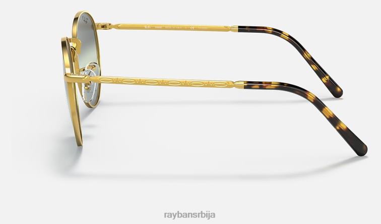 Ray-Ban нова рунда P0HP195 наочаре за сунце полирано злато / сребро / зелено мушкарци