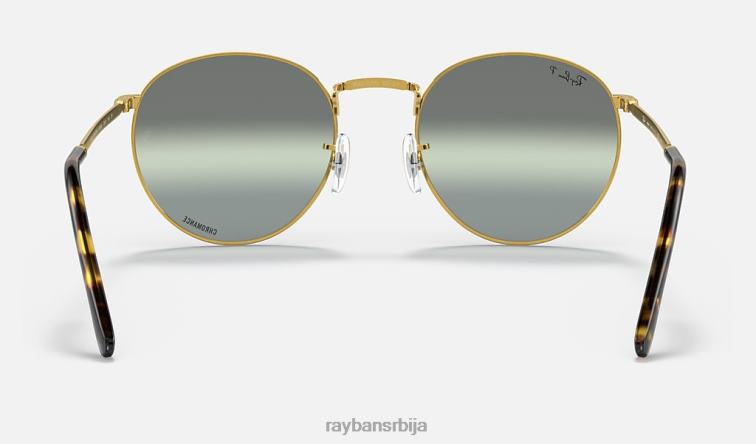 Ray-Ban нова рунда P0HP195 наочаре за сунце полирано злато / сребро / зелено мушкарци