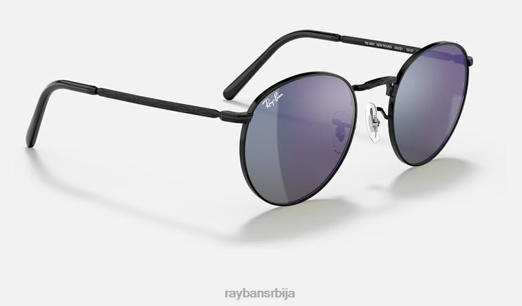 Ray-Ban нова рунда P0HP197 наочаре за сунце полирана црно/плава мушкарци