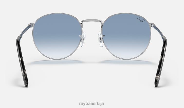 Ray-Ban нова рунда P0HP198 наочаре за сунце полирано сребрно/плаво мушкарци