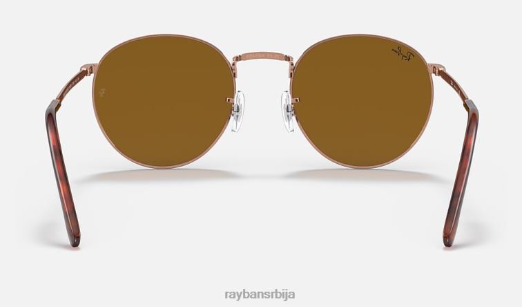 Ray-Ban нова рунда P0HP199 наочаре за сунце полирано ружичасто злато/браон мушкарци