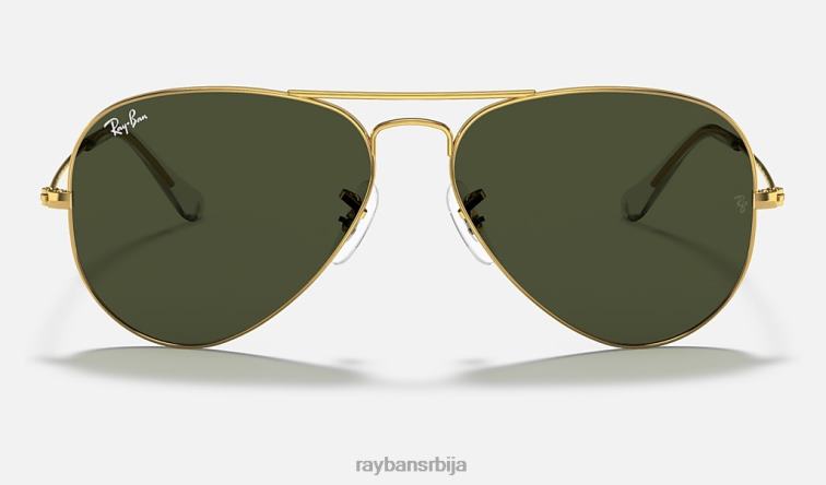 Ray-Ban авиатор цлассиц P0HP1 наочаре за сунце полирано златно/зелено мушкарци