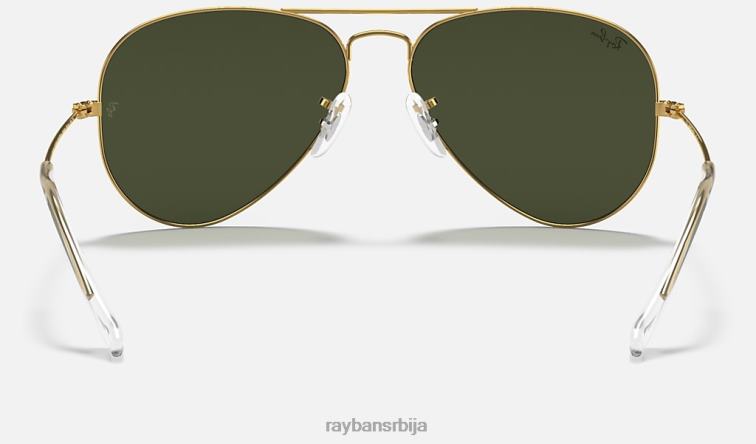 Ray-Ban авиатор цлассиц P0HP1 наочаре за сунце полирано златно/зелено мушкарци
