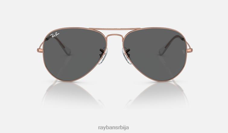 Ray-Ban авијатичар P0HP206 наочаре за сунце полирано ружичасто злато/тамно сива мушкарци
