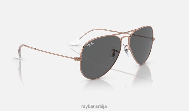 Ray-Ban авијатичар P0HP206 наочаре за сунце полирано ружичасто злато/тамно сива мушкарци