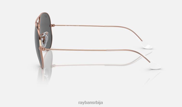 Ray-Ban авијатичар P0HP206 наочаре за сунце полирано ружичасто злато/тамно сива мушкарци