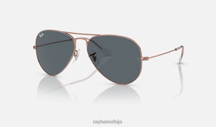 Ray-Ban авијатичар P0HP207 наочаре за сунце полирано ружичасто злато/плаво мушкарци