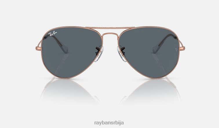 Ray-Ban авијатичар P0HP207 наочаре за сунце полирано ружичасто злато/плаво мушкарци