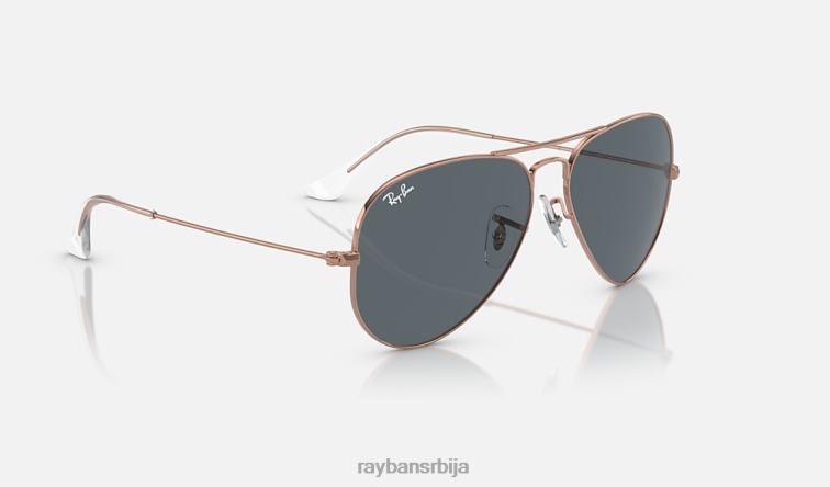 Ray-Ban авијатичар P0HP207 наочаре за сунце полирано ружичасто злато/плаво мушкарци