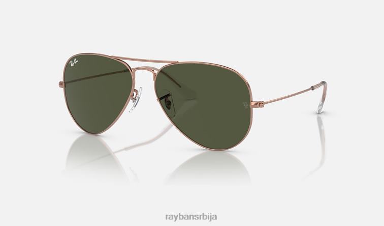 Ray-Ban авијатичар P0HP208 наочаре за сунце полирано ружичасто злато/зелено мушкарци