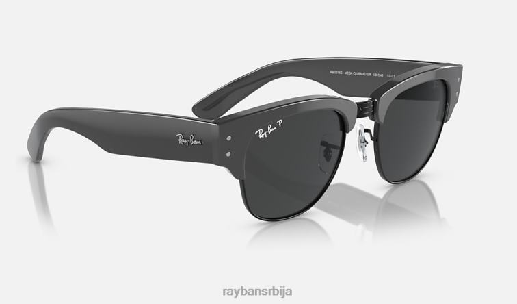 Ray-Ban мега цлубмастер P0HP20 наочаре за сунце полирано сиво на црно/црно мушкарци