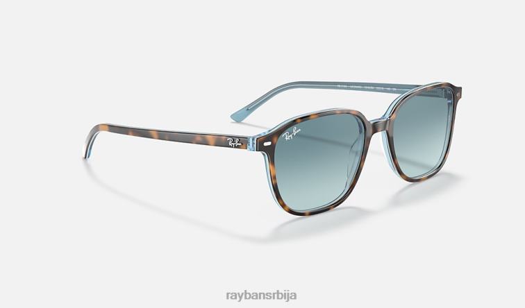Ray-Ban леонард P0HP214 наочаре за сунце углачана хавана на светло плавој/плавој мушкарци
