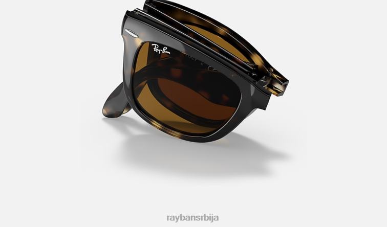Ray-Ban ваифарер фолдинг цлассиц P0HP224 наочаре за сунце полирано светло хавана/браон мушкарци
