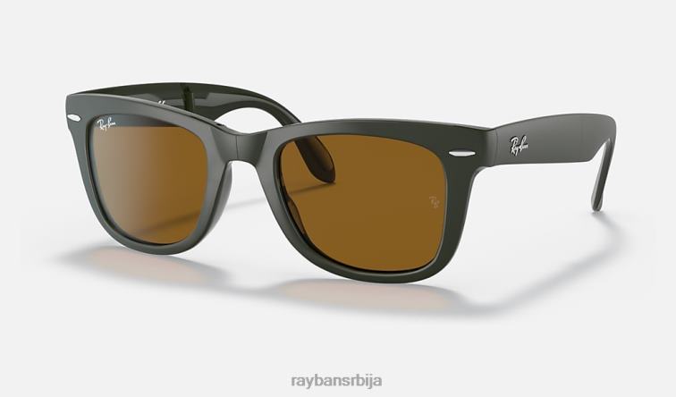 Ray-Ban ваифарер фолдинг цлассиц P0HP227 наочаре за сунце полирани војнички зелени/браон мушкарци