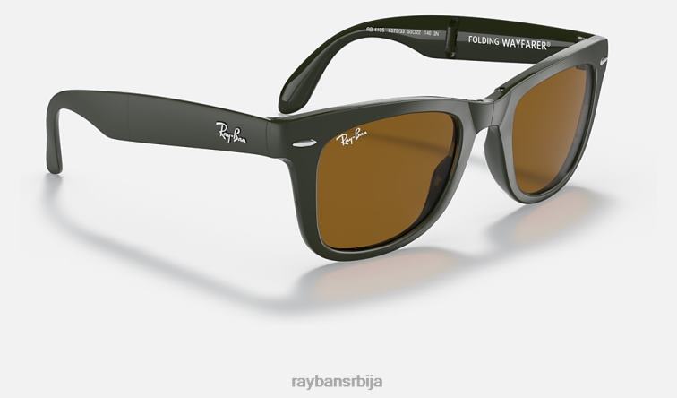 Ray-Ban ваифарер фолдинг цлассиц P0HP227 наочаре за сунце полирани војнички зелени/браон мушкарци