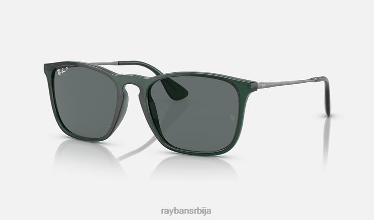 Ray-Ban цхрис P0HP233 наочаре за сунце полирана провидна зелена/сива мушкарци