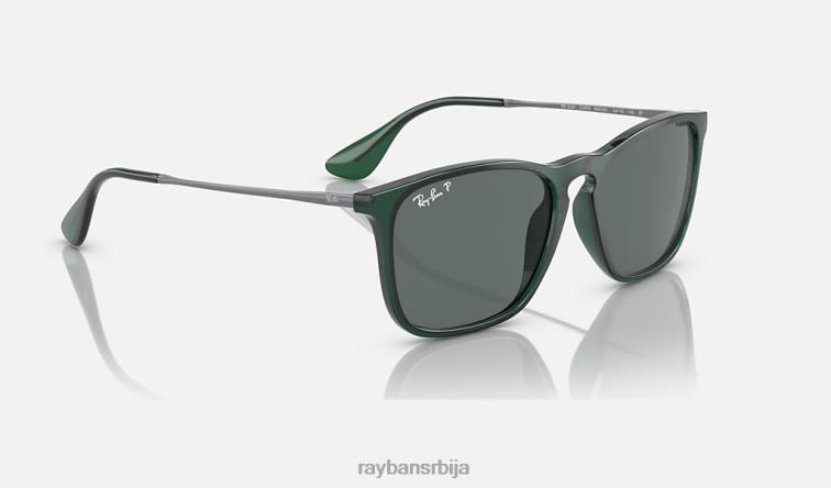 Ray-Ban цхрис P0HP233 наочаре за сунце полирана провидна зелена/сива мушкарци