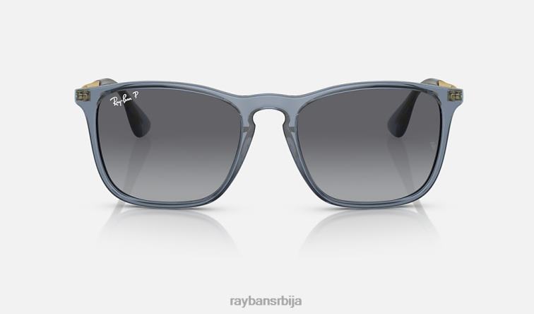 Ray-Ban цхрис P0HP235 наочаре за сунце полирана провидна плава/сива мушкарци