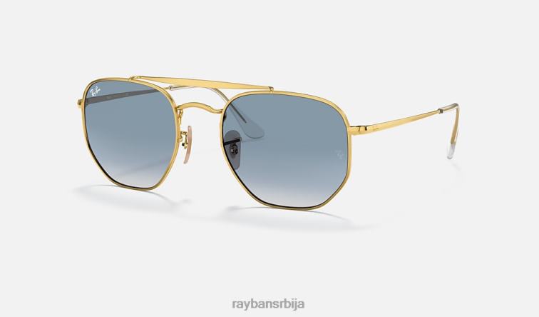 Ray-Ban маршал P0HP243 наочаре за сунце полирано злато/светло плаво мушкарци