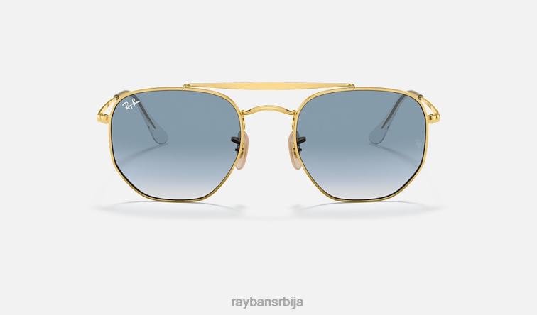 Ray-Ban маршал P0HP243 наочаре за сунце полирано злато/светло плаво мушкарци