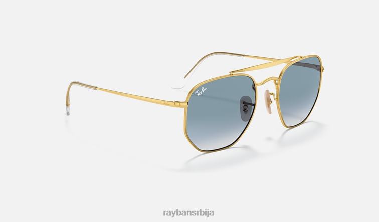 Ray-Ban маршал P0HP243 наочаре за сунце полирано злато/светло плаво мушкарци