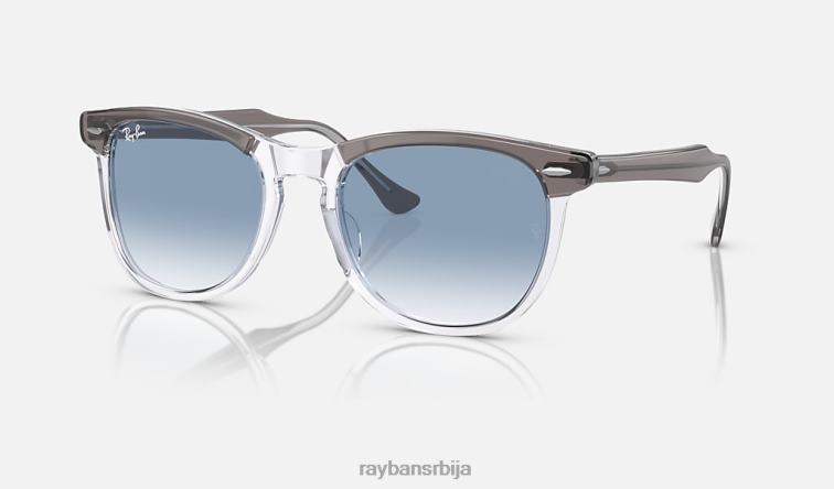 Ray-Ban око соколово P0HP250 наочаре за сунце полирано сиво на транспарентно/плаво мушкарци