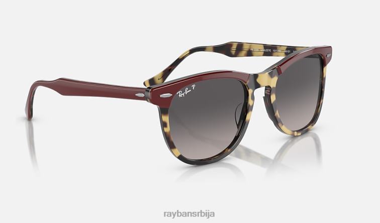 Ray-Ban око соколово P0HP251 наочаре за сунце полирани бордо на жутој хавана/сивој мушкарци
