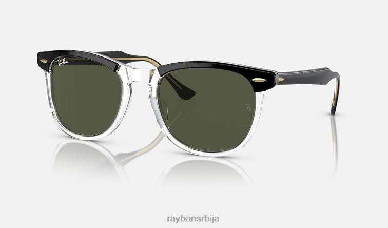 Ray-Ban око соколово P0HP252 наочаре за сунце полирано црно на транспарентно/зелено мушкарци